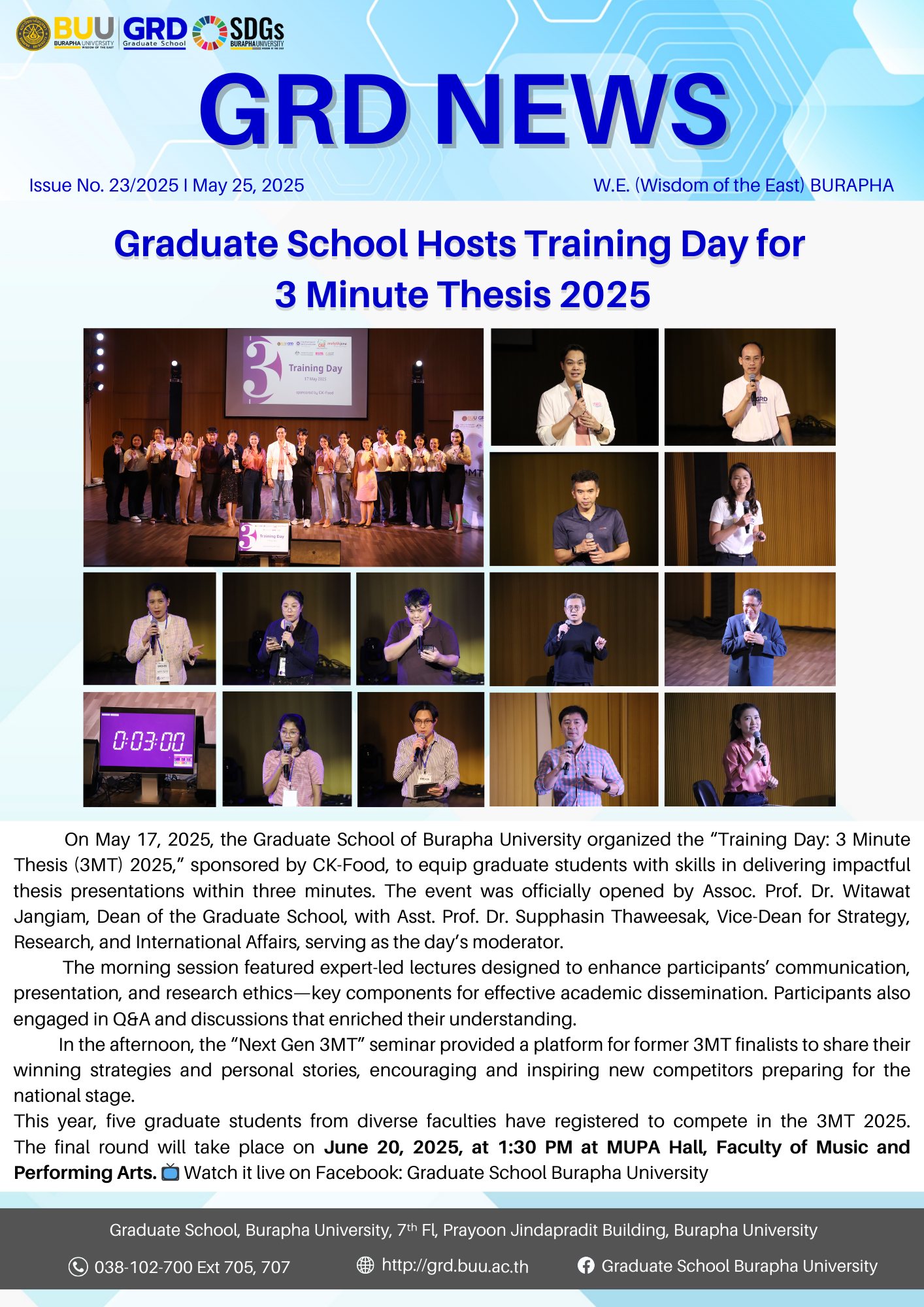 Graduate School Hosts Training Day for 3 Minute Thesis 2025